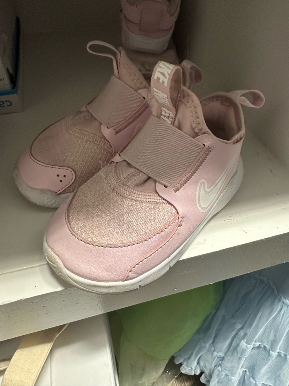 Nike Kids Light Pink Slip-On Sneakers with Elastic Strap